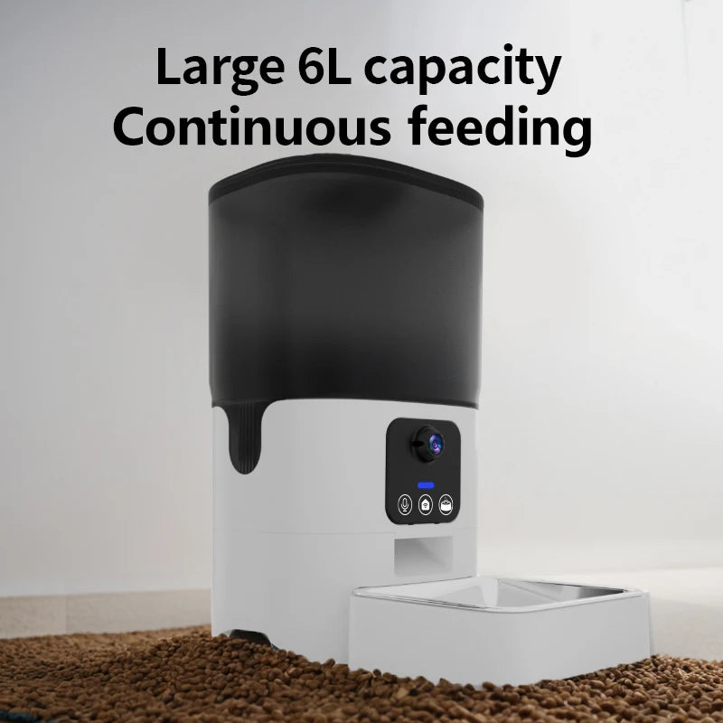 PAPIFEED cat automatic feeder visual cat food dog food wifi intelligent timed quantitative pet food dispenser 6L video model cat