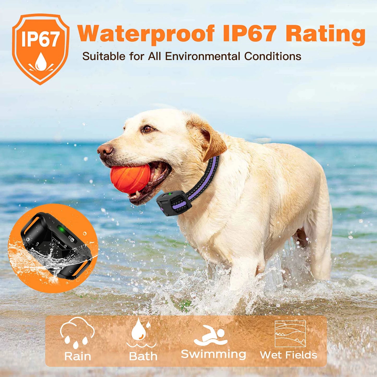 3300 Ft. Electric Dog Training Collar- Remote Control- Waterproof -Pet Behavior For 5lbs to 150lbs- Puppies- With Vibration Shock Beep