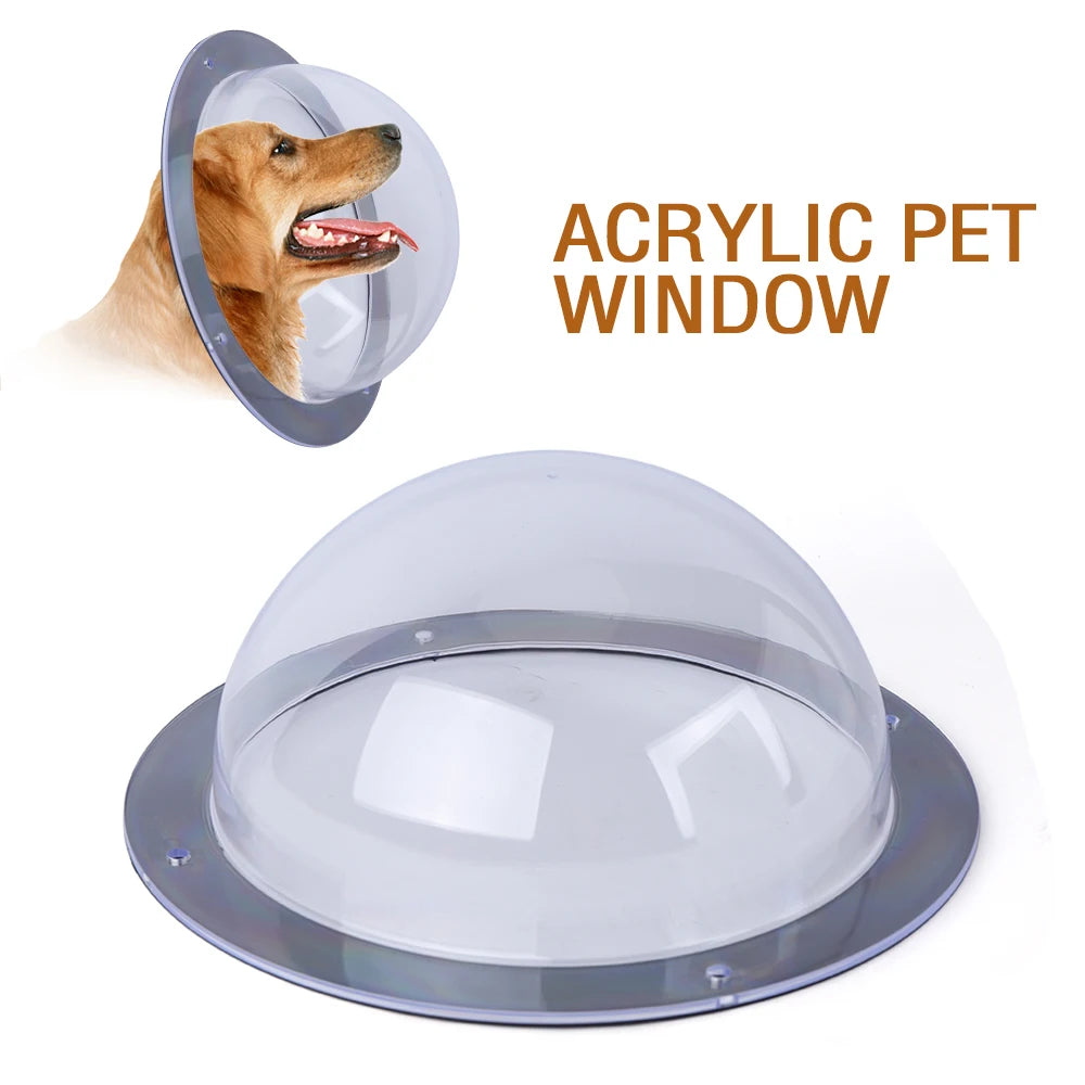 Dog Fence Window -Bubble Dome Peek Window - Clear Safe Durable Acrylic Fences Window