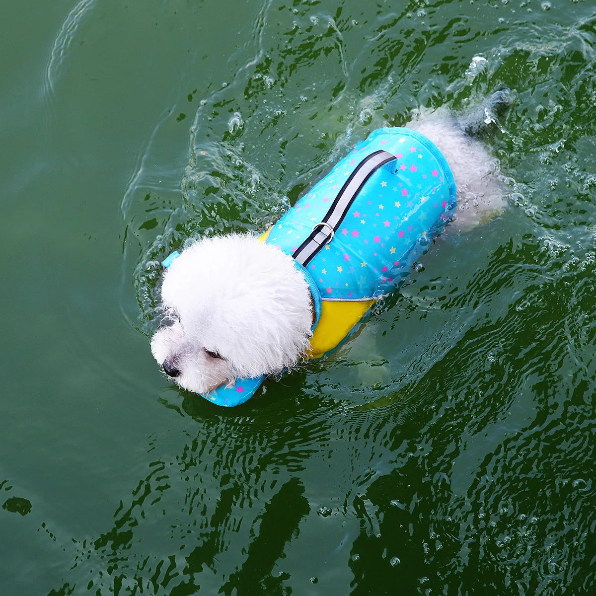 Summer Life Vest with Handle- Buoyancy Clothes-with Head Rest- Reflective-Adjustable-Sizes XS-XXL-Pet Accessories