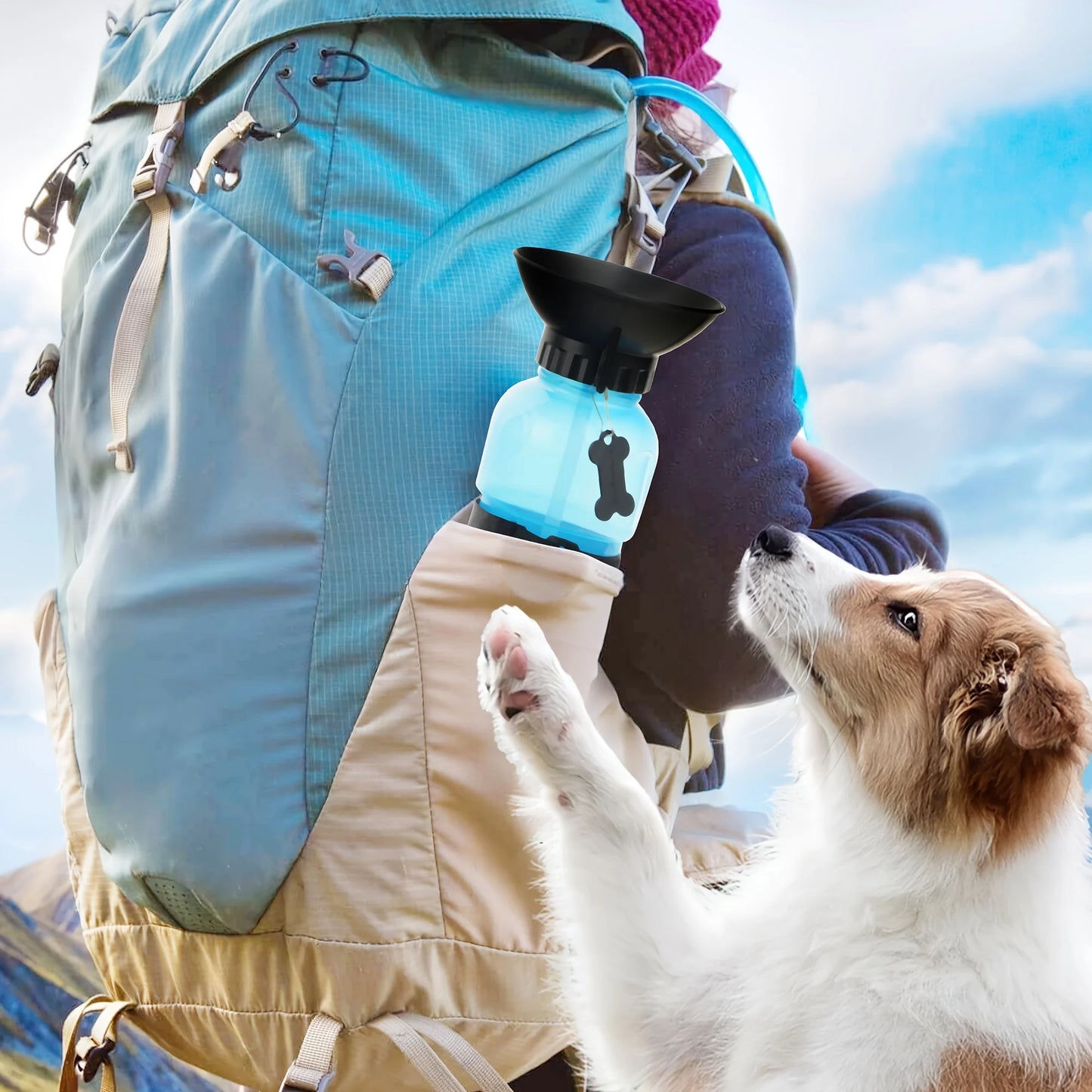 Dog Water Bottle, Portable Travel Water Bottle Dispenser For Dogs - Outdoor Travel Water Bottle Bowl,