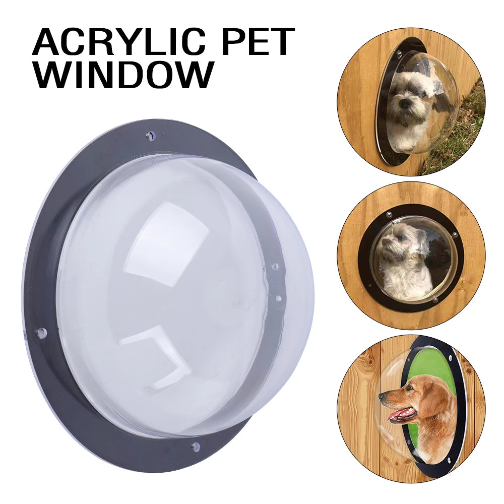 Dog Fence Window -Bubble Dome Peek Window - Clear Safe Durable Acrylic Fences Window