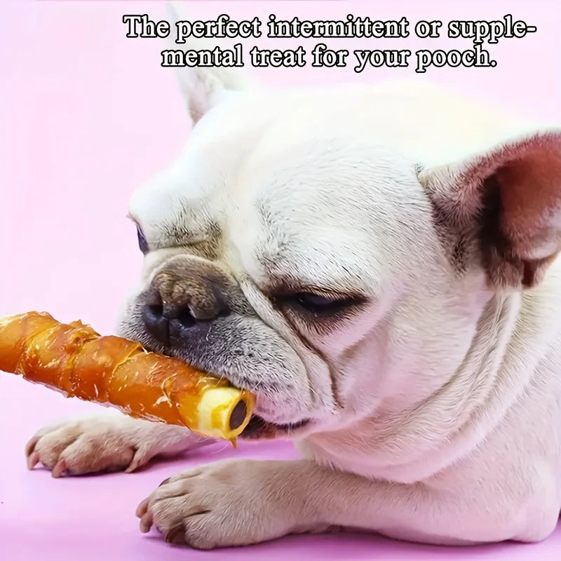 150g/5.29oz Chicken Wrapped Cowhide Chocolate Stick- Meat Snacks, Made From Chicken Meat