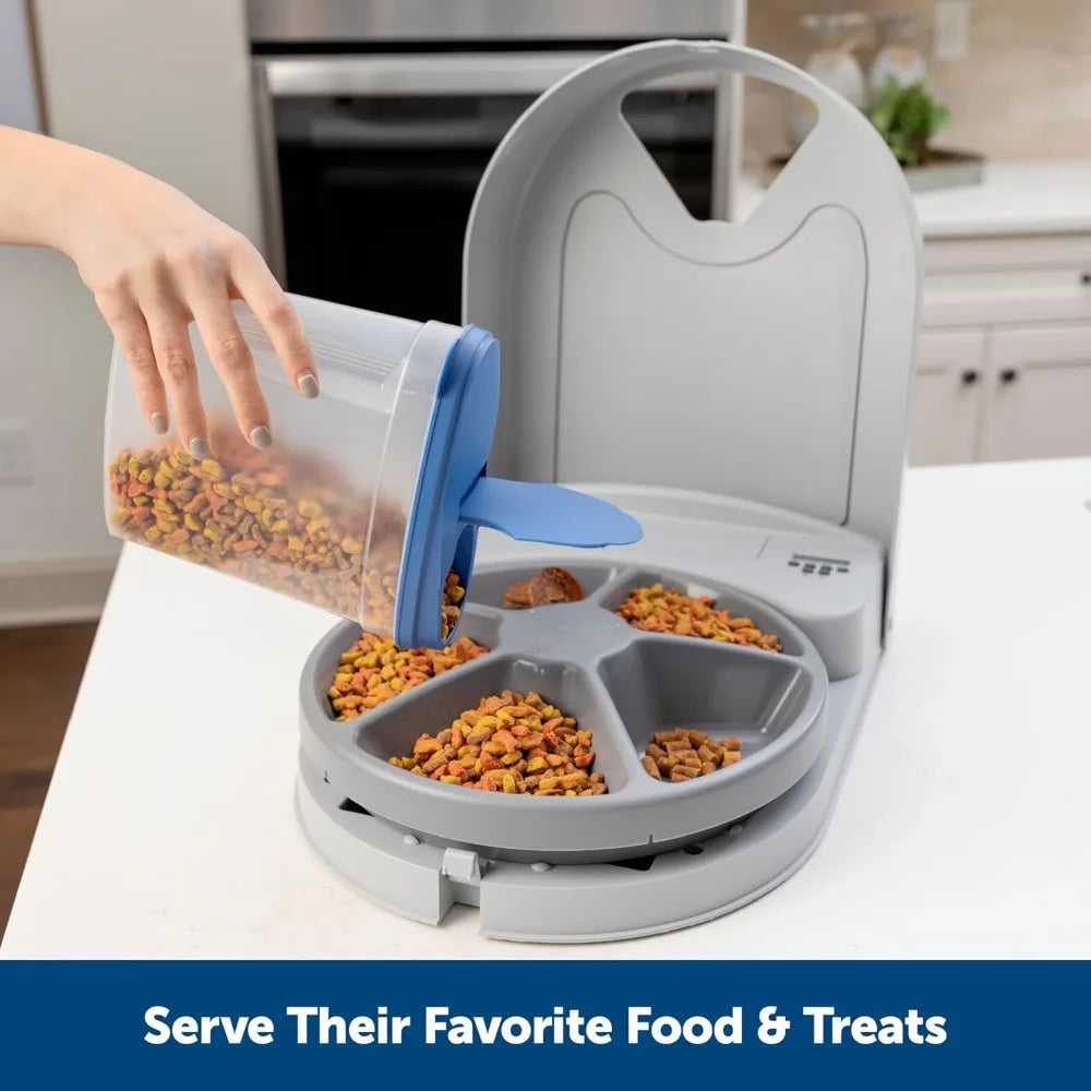 Automatic Dog Feeder- 40 oz Capacity-Plastic for Dry Food-Refillable Storage- Timer-Durable-Programmable Food Dispenser