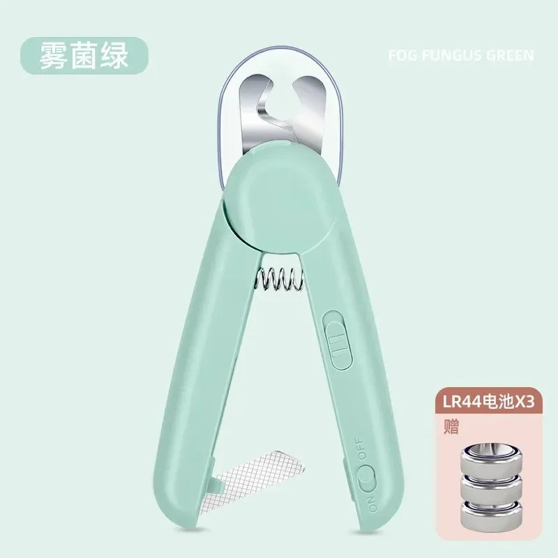 Professional Pet Nail Clipper- Stainless Steel Dog Nail Trimmer- LED Light - Dog Grooming Supplies
