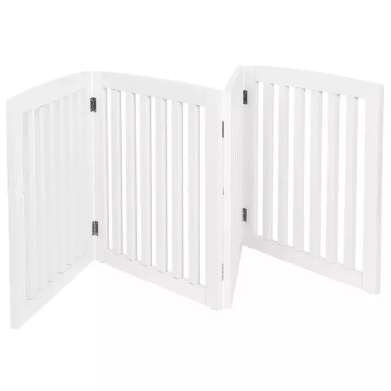Pet Fence with Pet Door- Indoor Small and Medium Dogs-foldable Fence-white-Pet accessories