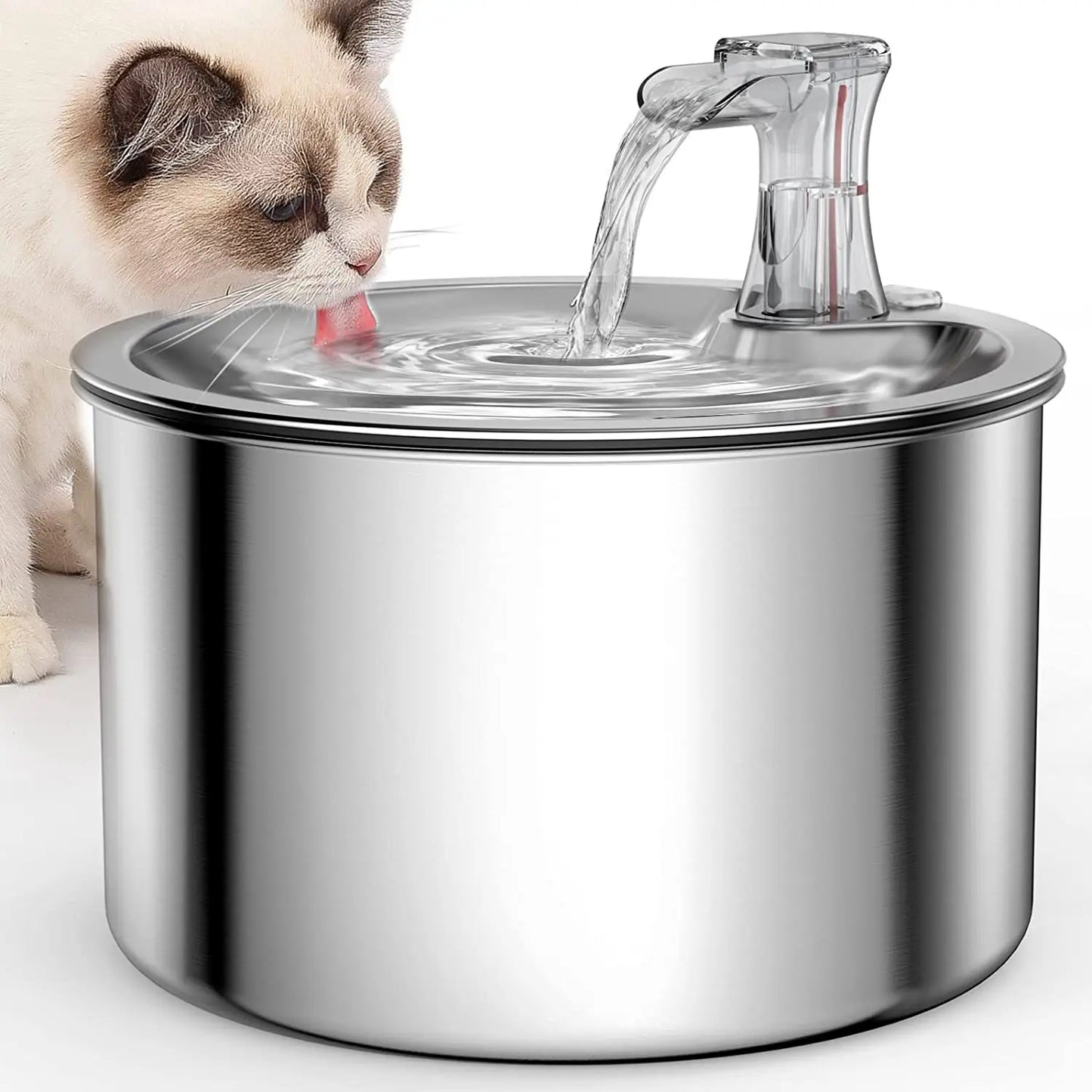 2L Stainless Steel Pet Automatic Water Dispenser -Fountain with Optional Sensor and Heater