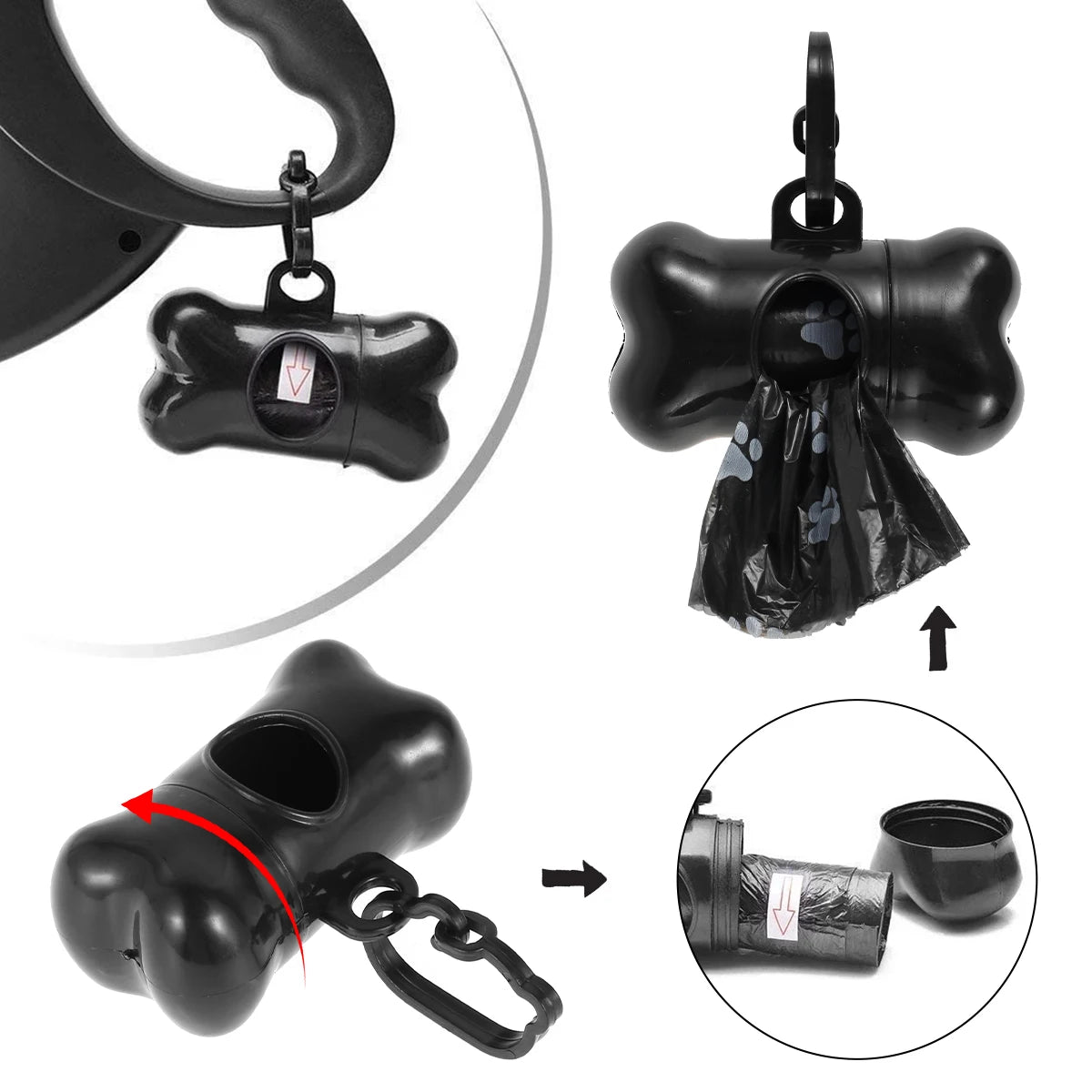 Dog Poop Bags- 30/60 Rolls Biodegradable Waste Refill Rolls for Dogs- 1 Adjustable Dispenser- 100% Leak Proof Dog Waste Bag
