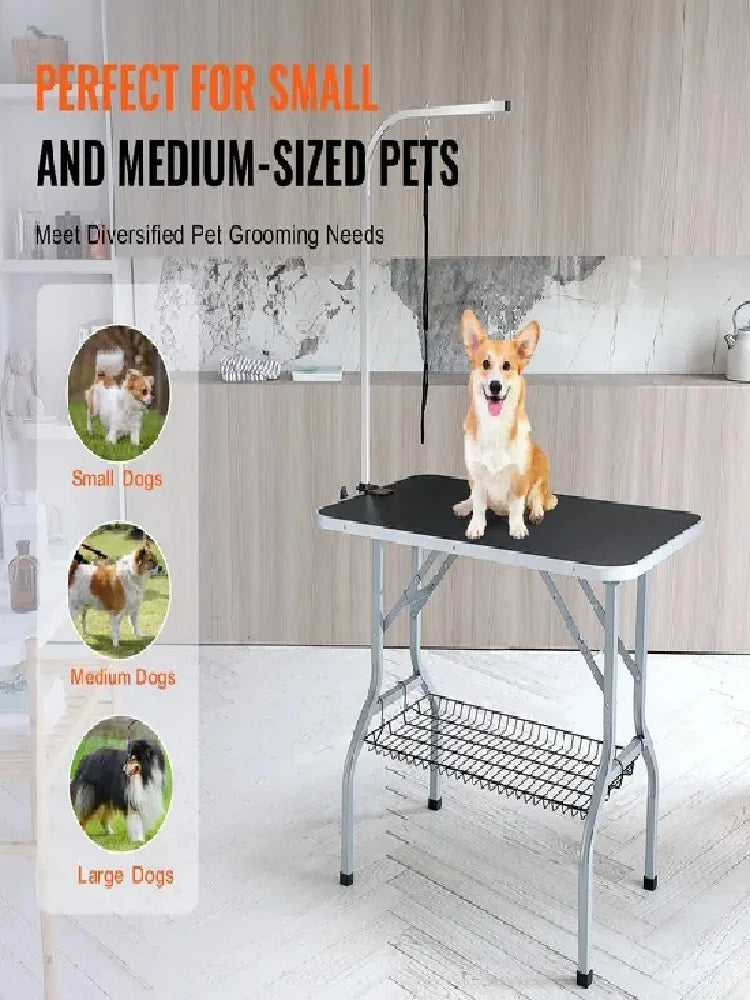 VEVOR Pet Grooming Table- Arm with Clamp- 36''x24'' Dog Grooming Station- Foldable-for Medium and Small Dogs-Pet Grooming