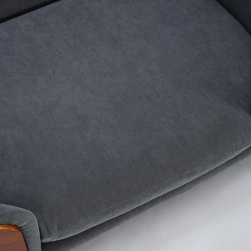 Elevated Dog Bed with Solid Wood Legs and Walnut Bent Wood Back- Velvet Upholstery- Washable-Large Size-Bed & Blankets