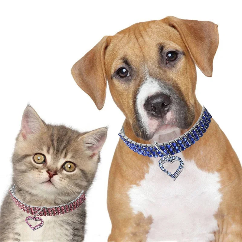 Bling Rhinestone Dog Collar- Crystal Dog Collars Leash For Small Medium Dogs