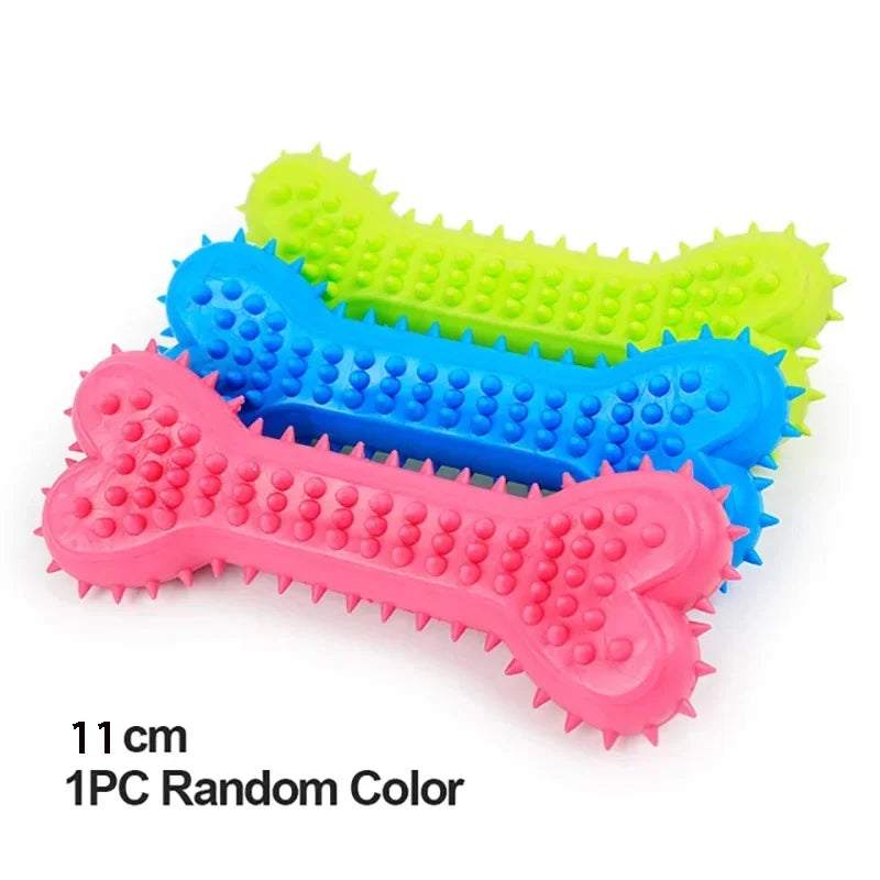 Pet Toys for Small Dogs- Rubber Bite Resistance Toy- Teeth Cleaning- Chew Training Toys