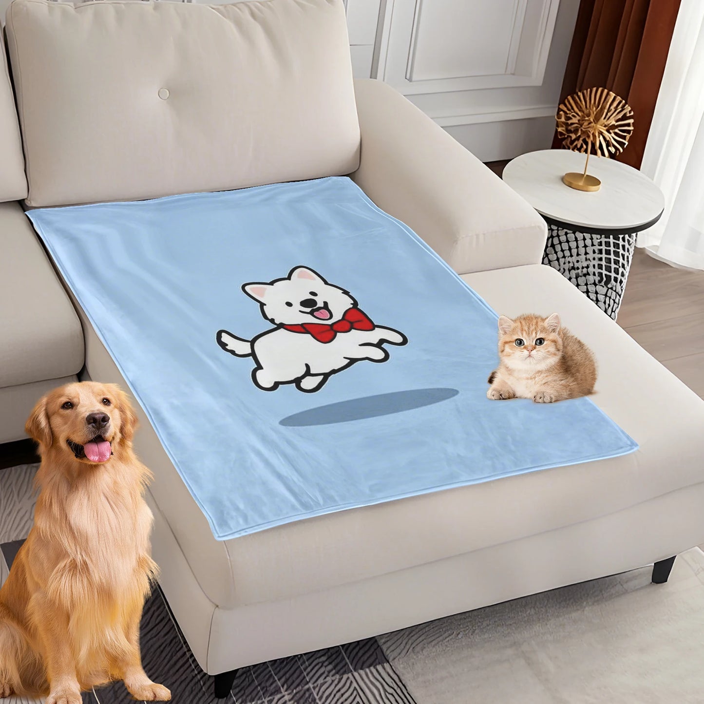Dog Bed Mat Blanket -Soft Fluffy Pet Blanket- Travel Mat Comfortable Blanket