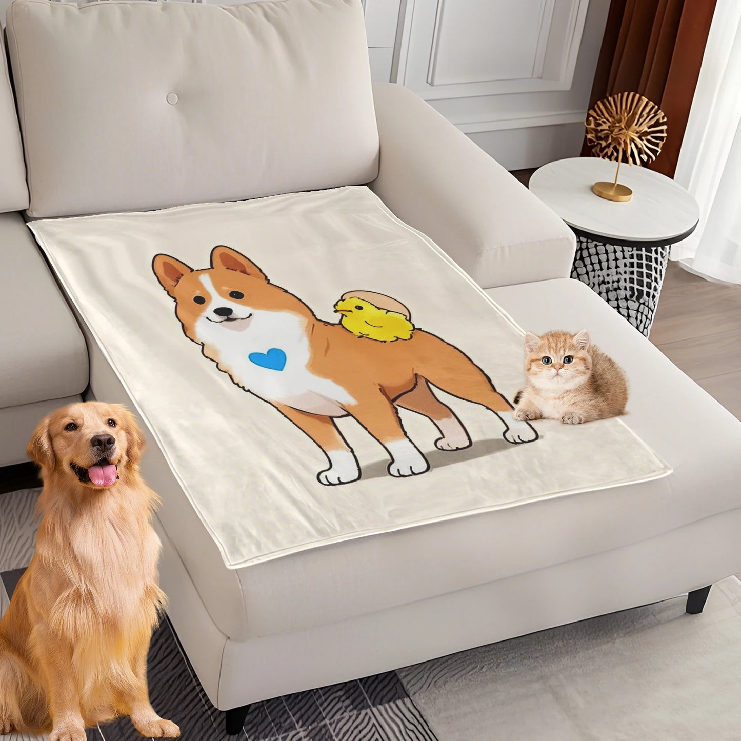 Dog Bed Mat Blanket -Soft Fluffy Pet Blanket- Travel Mat Comfortable Blanket