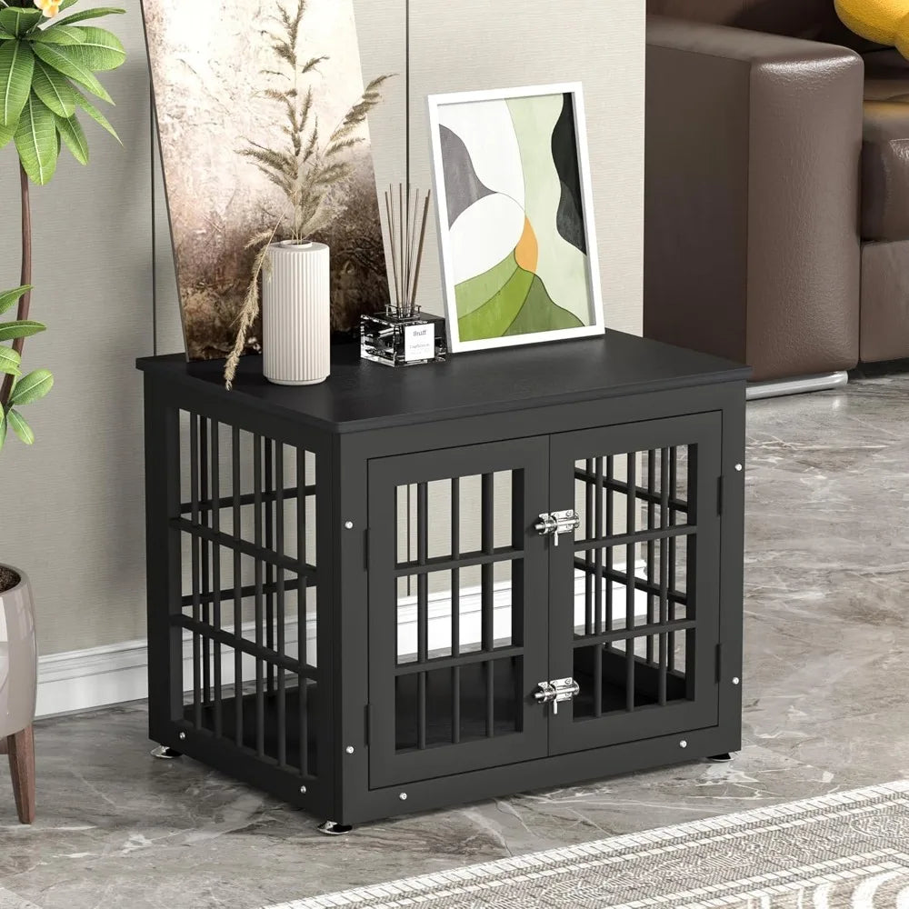 26" Heavy Duty Dog Crate Furniture for Small Dogs- Decorative Pet House End Table- Wooden- Indoor-Small