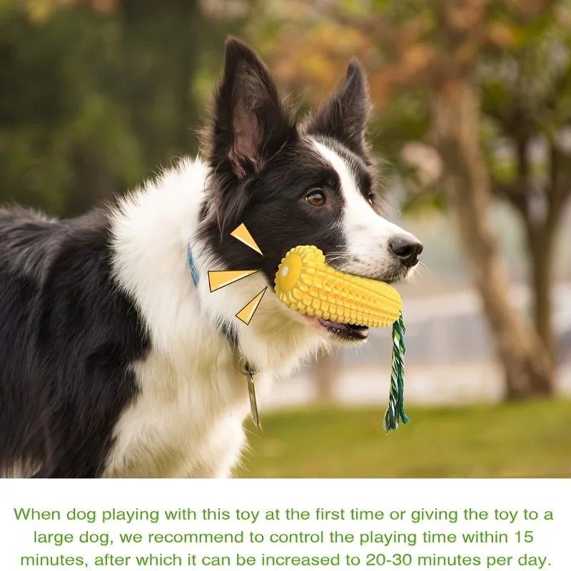 Indestructible Dog Chew Toy- Heavy-Duty Rubber Bone- Corn- Grain Texture for Medium Large Dogs- Powerful Chewers -Dental Care-Dog Toys