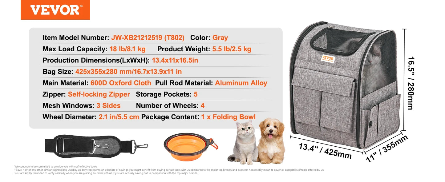 3 in1Backpack- Carry Back Pack with Telescopic Handle- Wheels- shoulder Strap for Travel-Breathable- TSA Standard