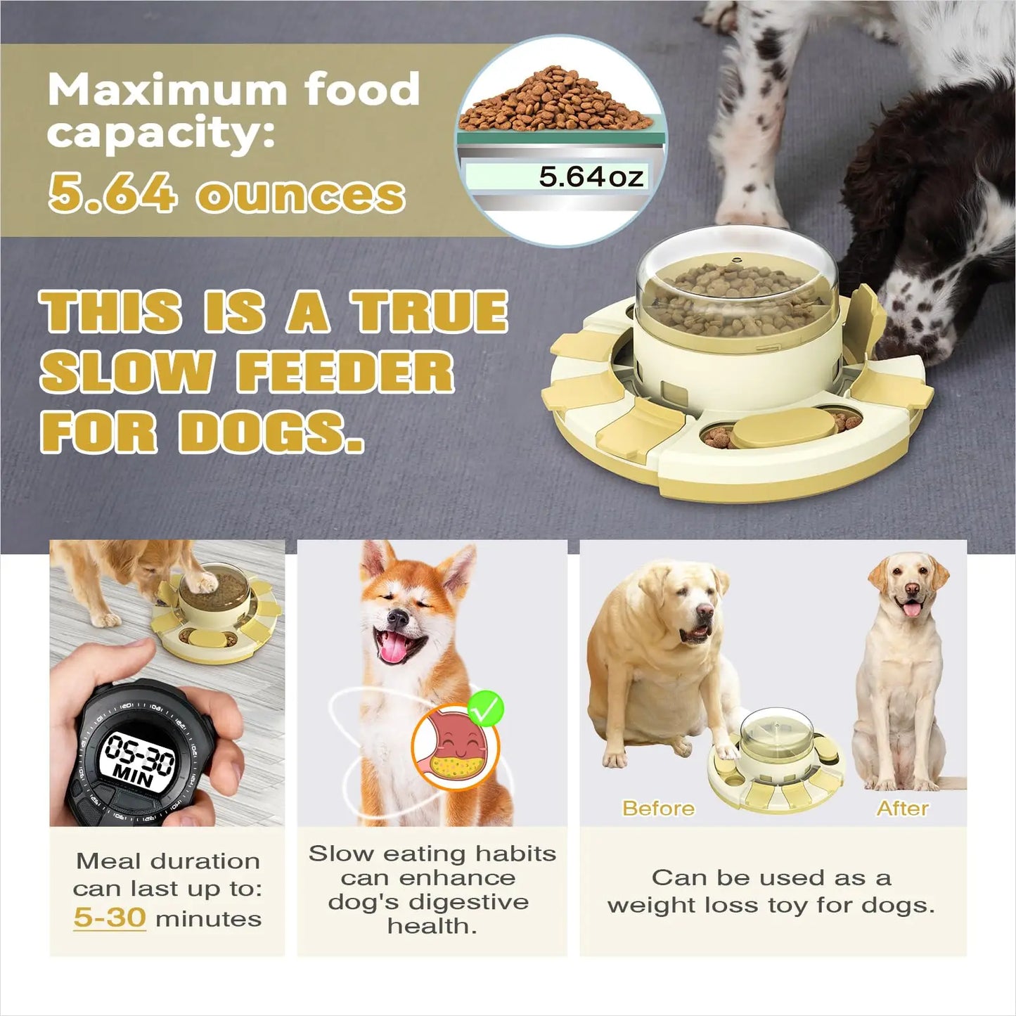KADTC Dog Puzzle Toys w/Button Mind Games Level 2 in 1 Food Dispenser Slow Feeder Treat Puzzles Puppy Mental Stimulation Game