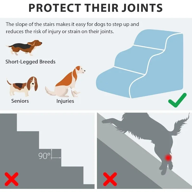 Dog Stairs with Tunnel- 5-Step Dog Steps for Small Dogs and Cats- High Bed Climbing Guaranteed Authentic.