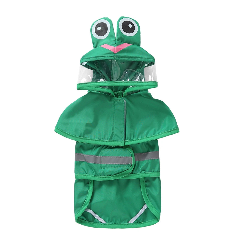 Fashionable Reflective Pet Dog Raincoat Cute Hooded Waterproof Poncho