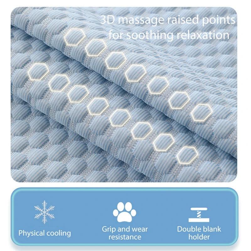 Dog Cooling Mat- Summer Pet Sleeping Pad- Moisture-proof Mattress Cushion- Breathable Blanket