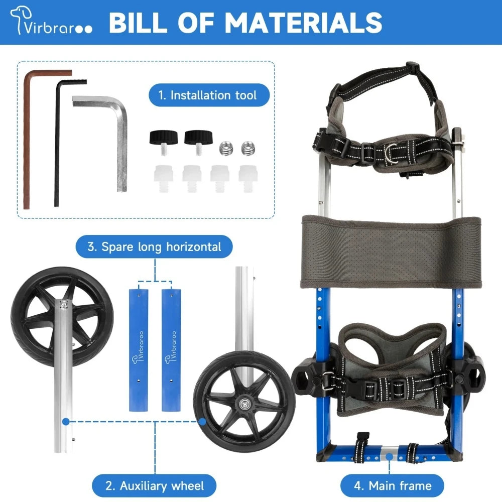 Dog Wheelchair For Back Legs Dog Wheelchair With All-Terrain Tires- Durable Bearings- Wheelchair For Back Legs