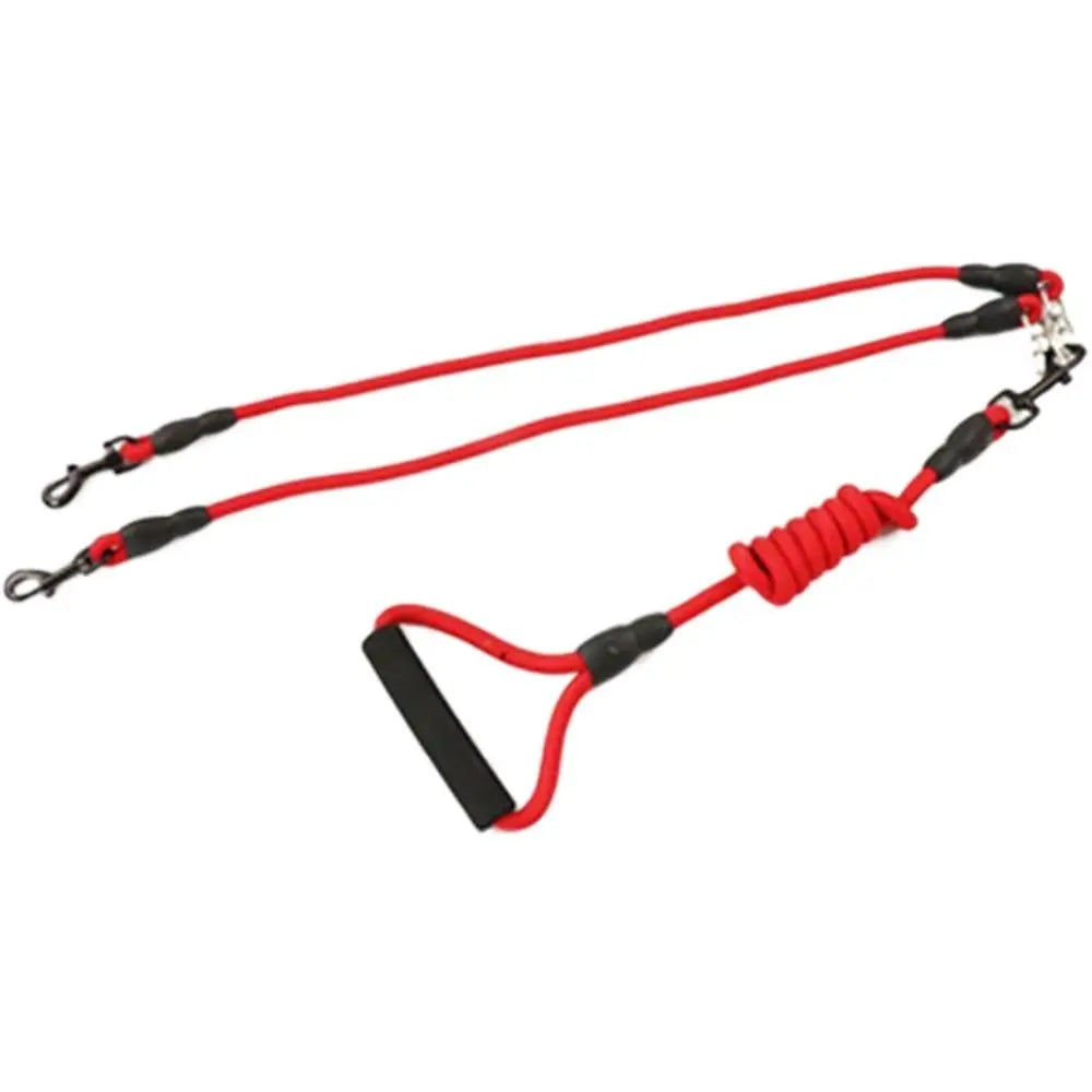 Pet Nylon Double 4 Lead Heads Dog Rope- 2 Way Coupler-Collars/Leashes