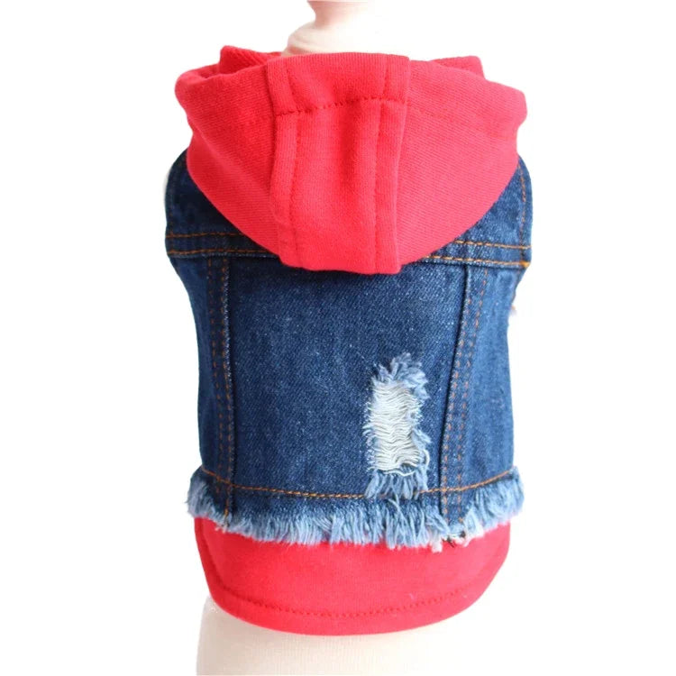 Retro Designer Dog Jeans Jackets Vest for Small Dogs- Handsome Denim Jacket- Durable- Sizes XS-XXL-Costumes/Apparel