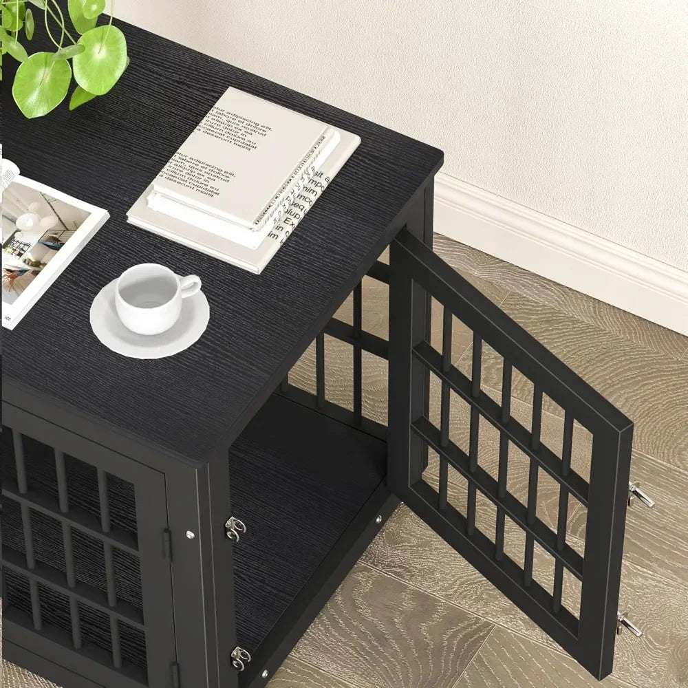 26" Heavy Duty Dog Crate Furniture for Small Dogs- Decorative Pet House- End Table- Wooden- Indoor