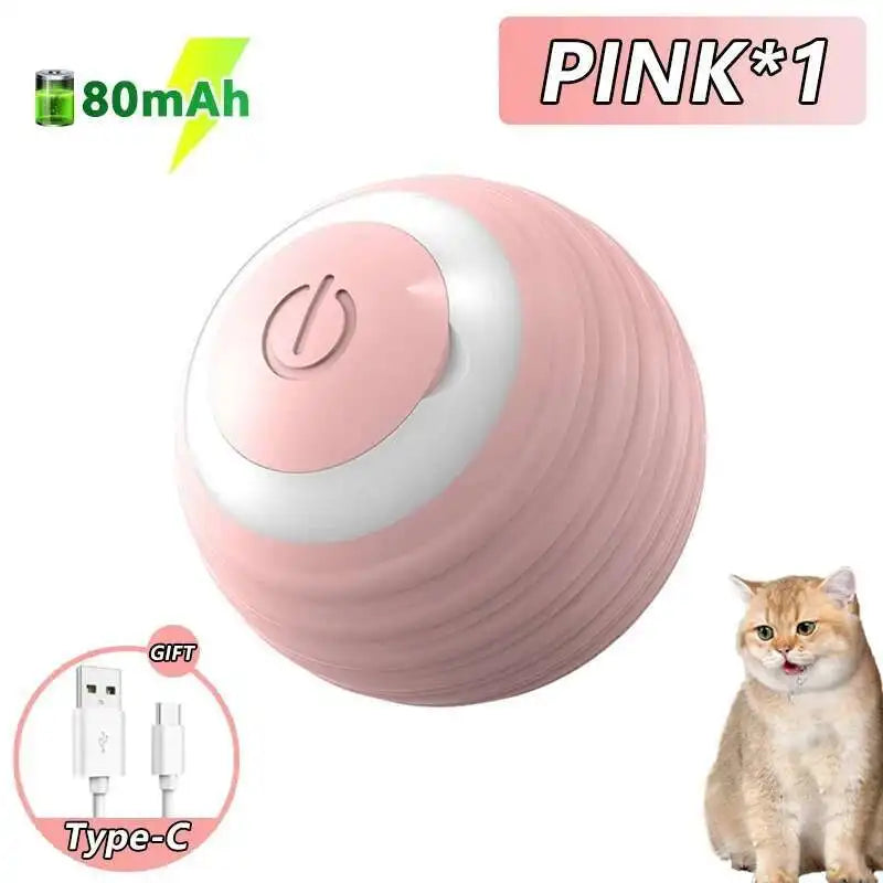 Smart Dog Ball Toy- Electronic Interactive Toy-USB Automatic Bouncing Rolling Toy Ball With RGB Lights-Dog Toys