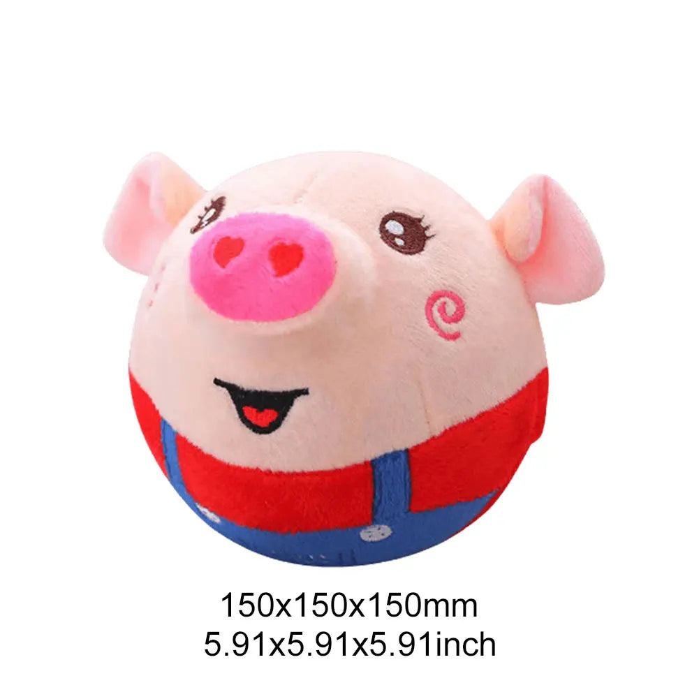 Cartoon Pig Active Moving Talking Pet Plush Toy- Washable Dog Ball- USB Rechargeable Interactive Dog Toy