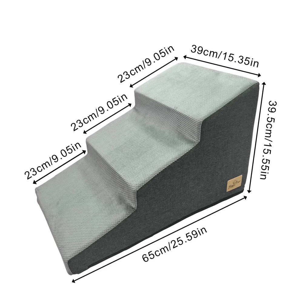 Pet 3/4 Step Safety Stairs- Made of High-Density Foam Sponge- Removable -Washable