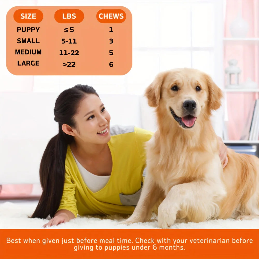 Pet Multivitamins Supplements-360 Chews - 3 Pack (3 x 180g/6.35oz) 540g/19.1oz - Digestive Enzymes- Grain Free