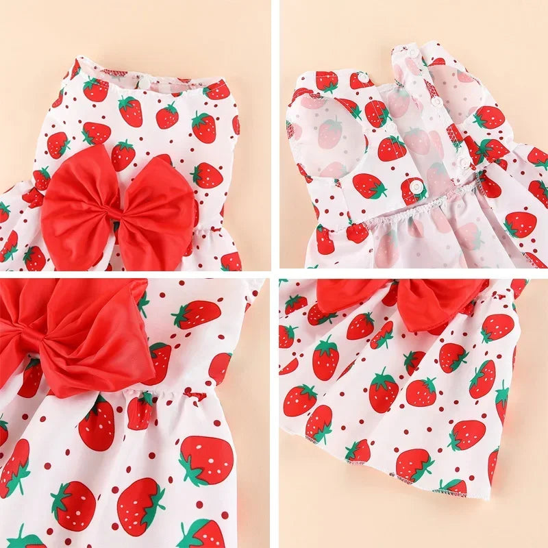 Summer Dog Princess Dress- Cute Dress- Bow -Lace for Small Medium Dogs