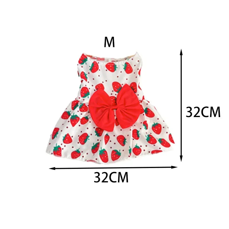Summer Dog Princess Dress- Cute Dress- Bow -Lace for Small Medium Dogs