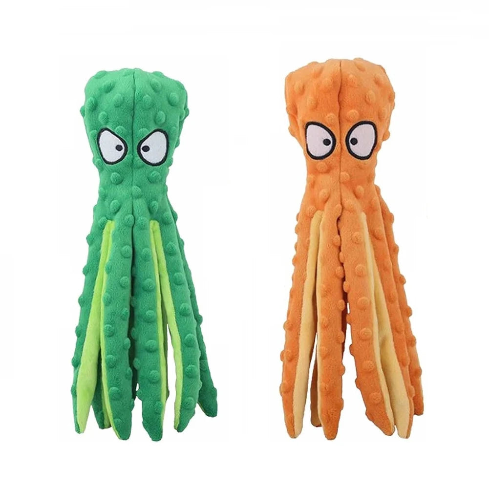 2 Pcs Octopus Dog Toy- No Stuffing Squeaky Plush Toy- Bite Resistant- Interactive Chew Toy for Small Medium Dogs-Dog Toys