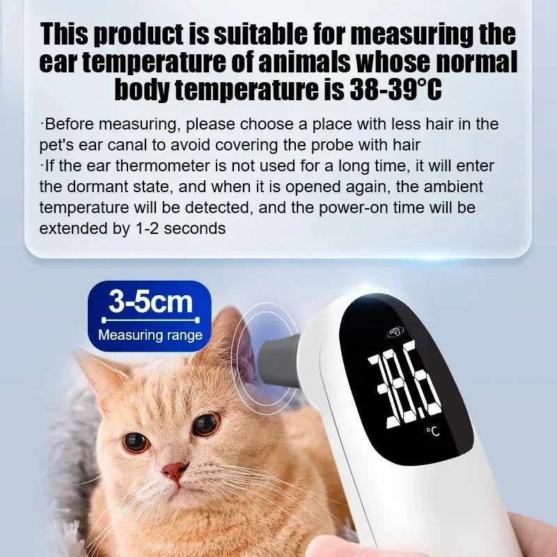 Pet Ear Digital Thermometers- Animal Measuring -Non-Contact Electronic Highly Accurate For Home or Clinic Use