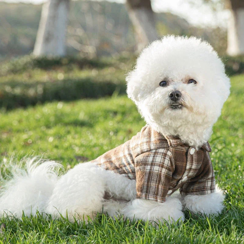 British Style Plaid Dog Vest -Clothes For Small Dogs Chihuahua Cotton Puppy Shirts