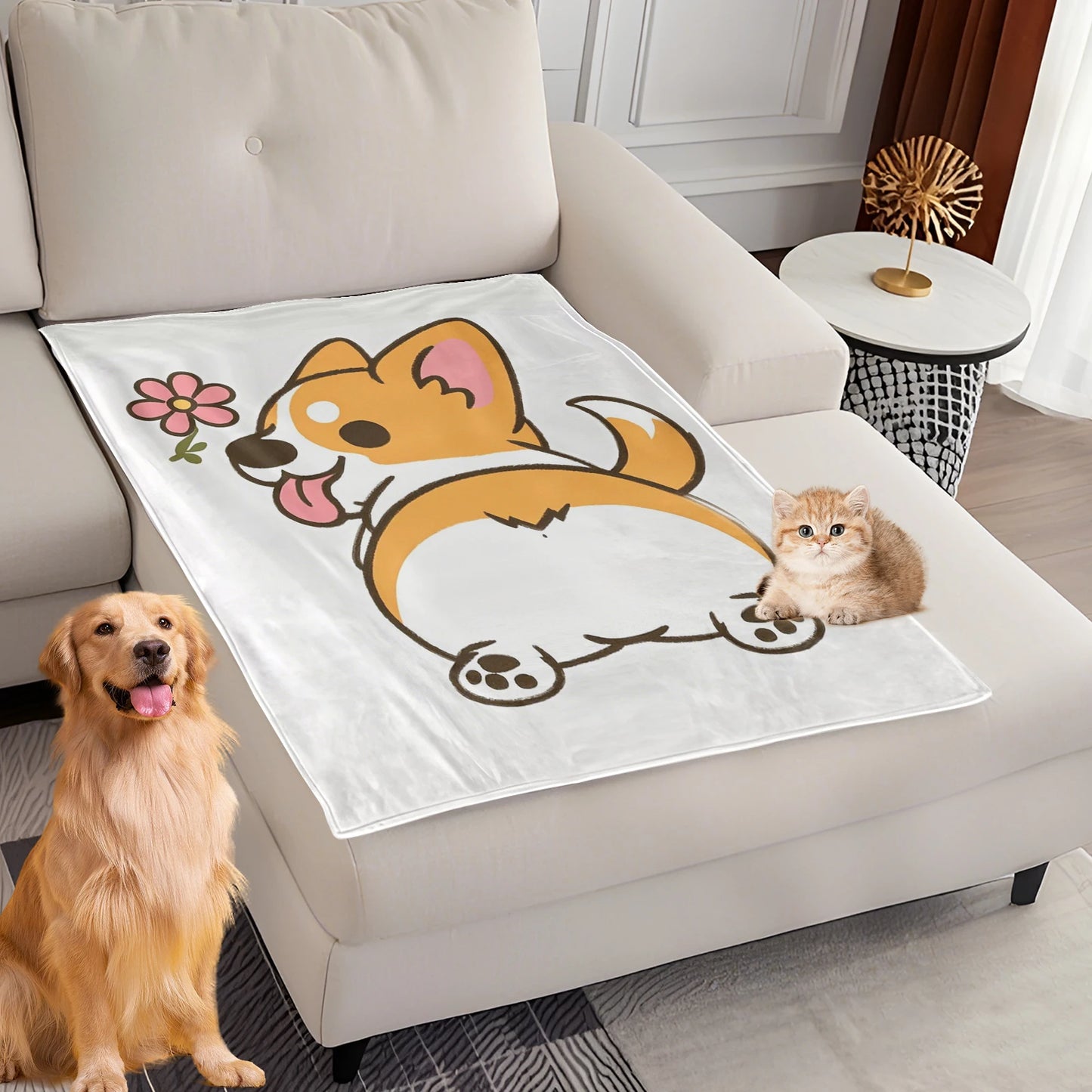 Dog Bed Mat Blanket -Soft Fluffy Pet Blanket- Travel Mat Comfortable Blanket
