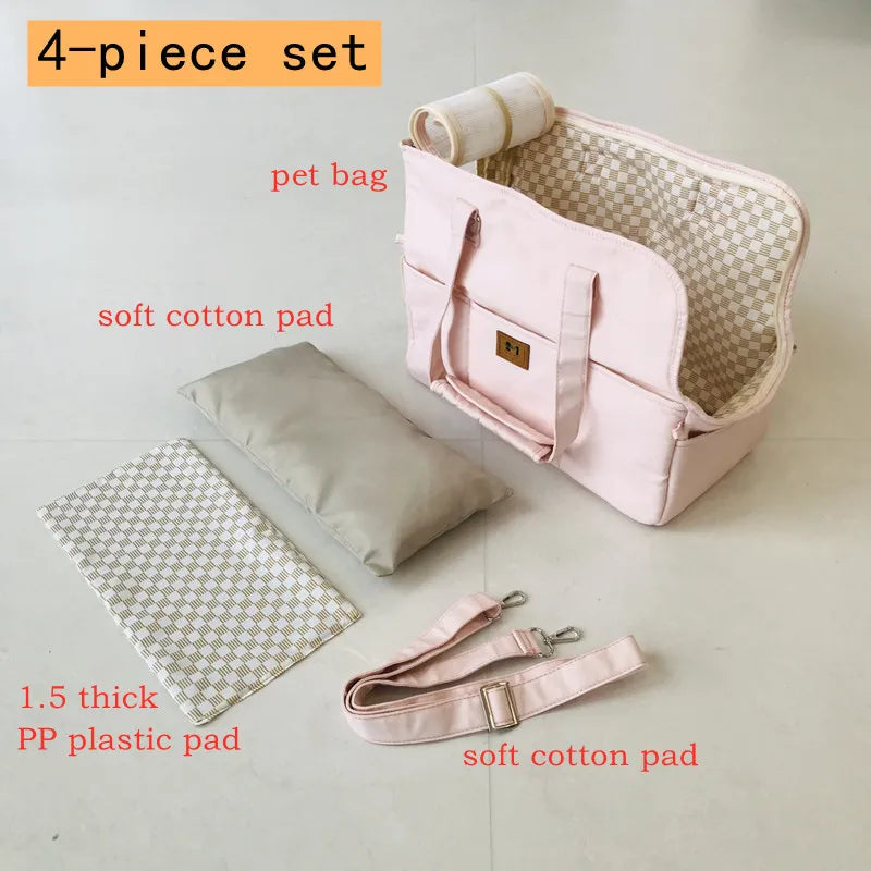 Portable Pet Shoulder Handbag- Dog Carrier Bag- Car Seat- Nonslip Carriers- Safe Bed