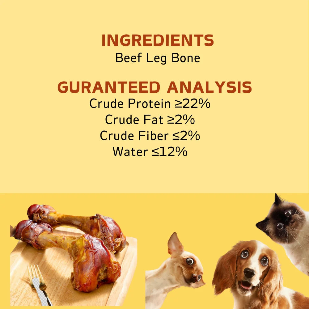 Large Cow Bone-5.29-6.70oz/(150-190g) 6.30in/16cm-All Natural Ingredients-Healthy-Easily Digestible-Pet Bowl/Feeding