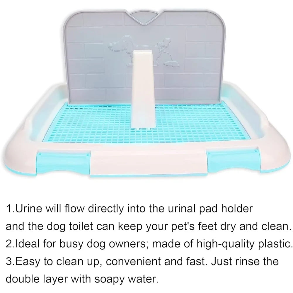 Indoor Dog Toilet Puppy Training Potty Tray- Urination Pad -Easy Clean- Disposable Dog Potty System- Keeps Paws Dry