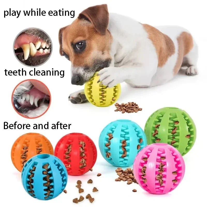 Natural Rubber Pet Dog Toy- Dog Chew Toy- Cleaning Teeth-Freshens Breath-Treat Ball- Extra-tough Interactive Elasticity Ball 5cm