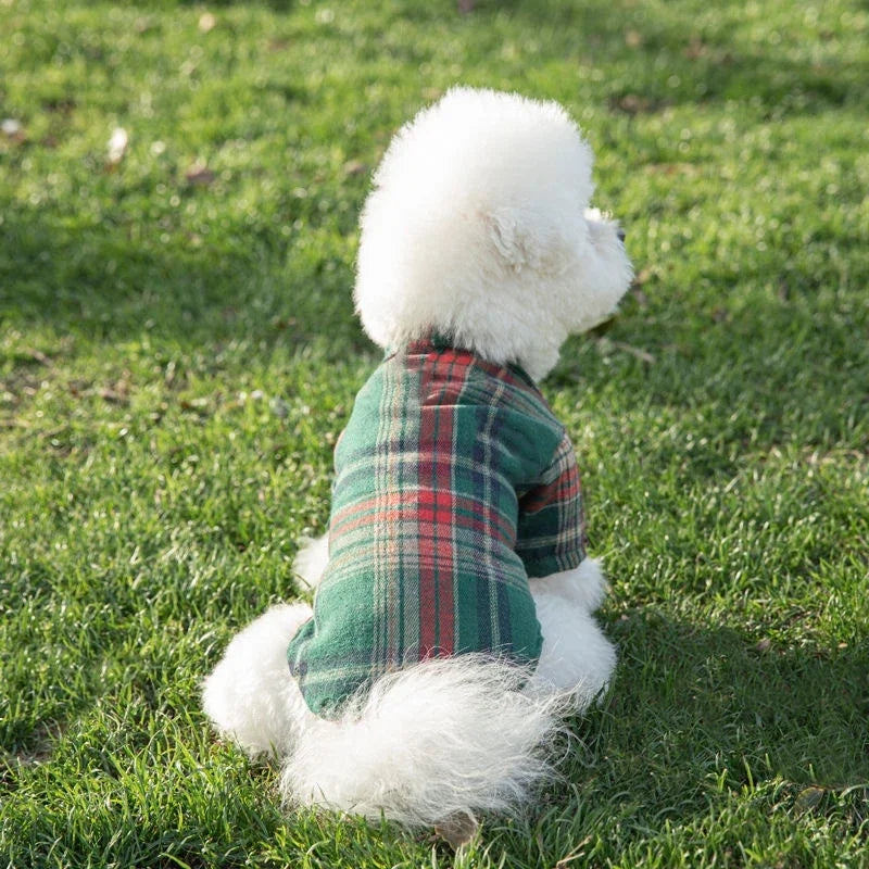 British Style Plaid Dog Vest -Clothes For Small Dogs Chihuahua Cotton Puppy Shirts