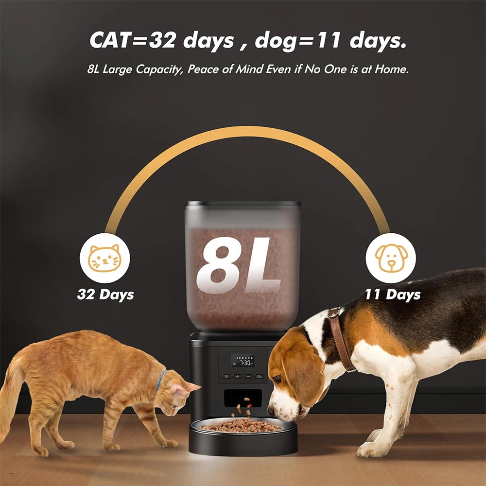 270.51oz Automatic Dog Feeder with Key Control- User-Friendly -Time Setting Food Feeder Dispenser for Dog