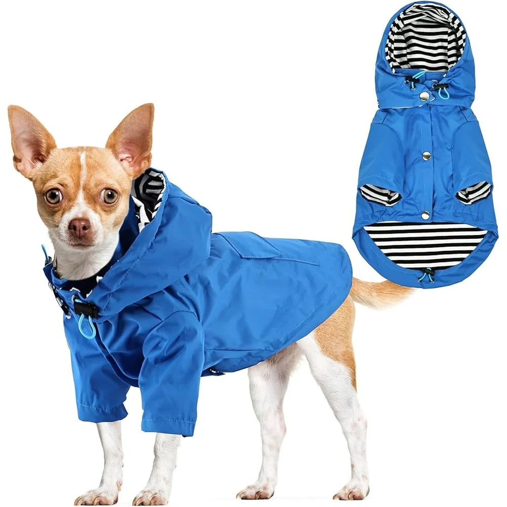 Waterproof Lightweight Dog Raincoat Jacket with Hood Adjustable Design Small Medium Dogs Breathable Durable Pet Poncho size M