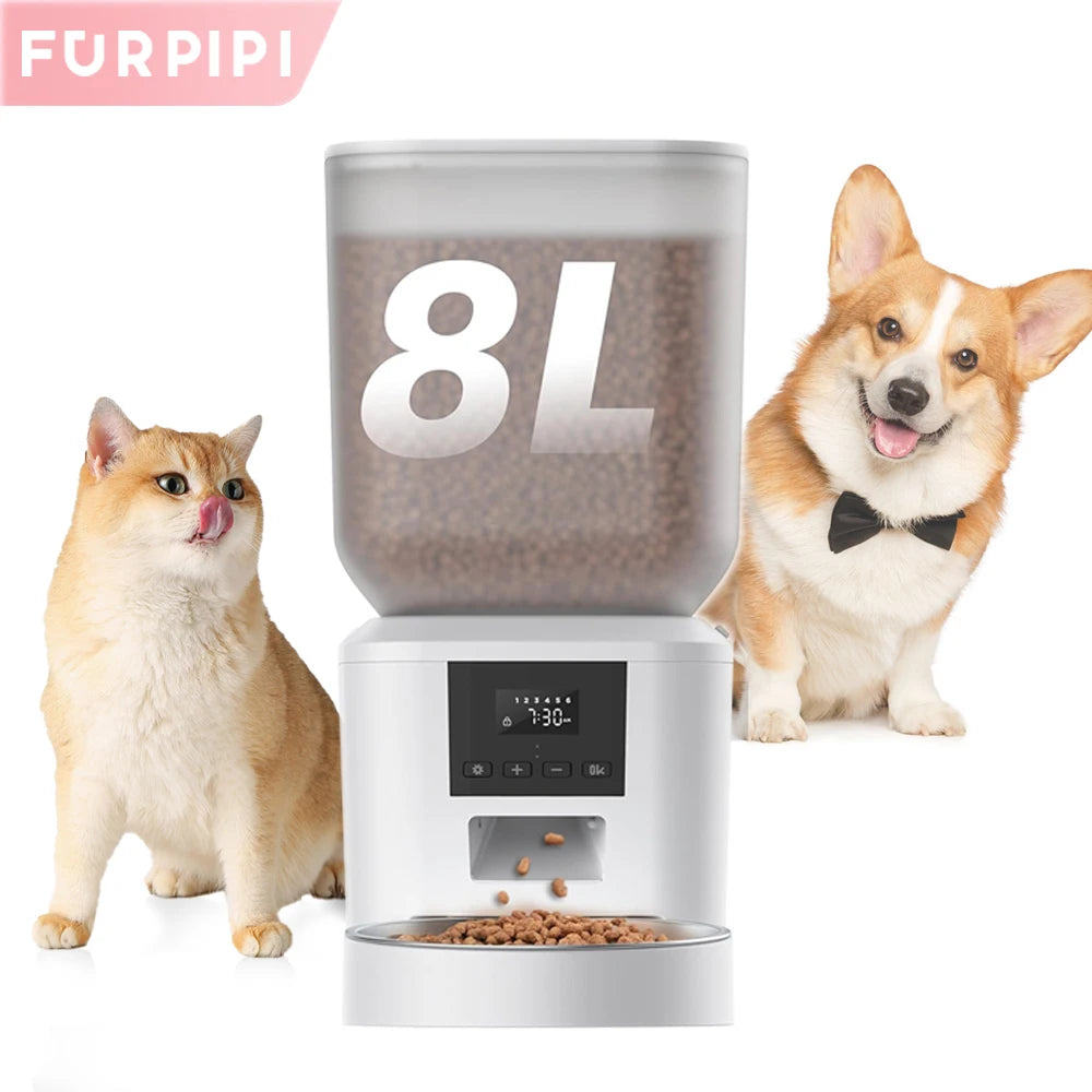 270.51oz Automatic Dog Feeder with Key Control- User-Friendly -Time Setting Food Feeder Dispenser for Dog