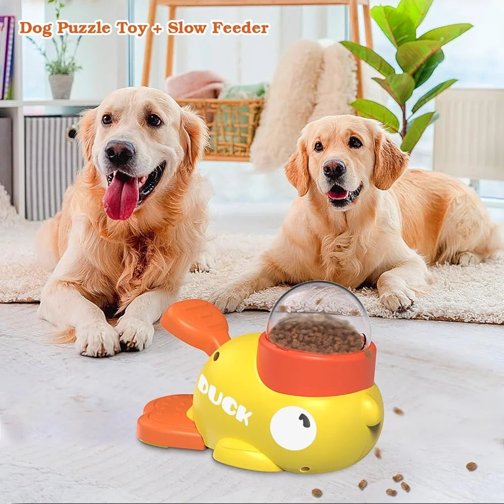 Interactive Dog Treat Dispenser Toy -Slow Feeder- Puzzle Fun Press Type Feeding Activity- Reduces Eating Speed