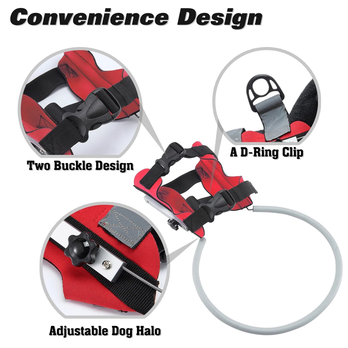 Blind Dog Halo Harness- Anti-Collision Blind Halo Ring for 11"-20"- Small and Medium Visually Impaired Pets