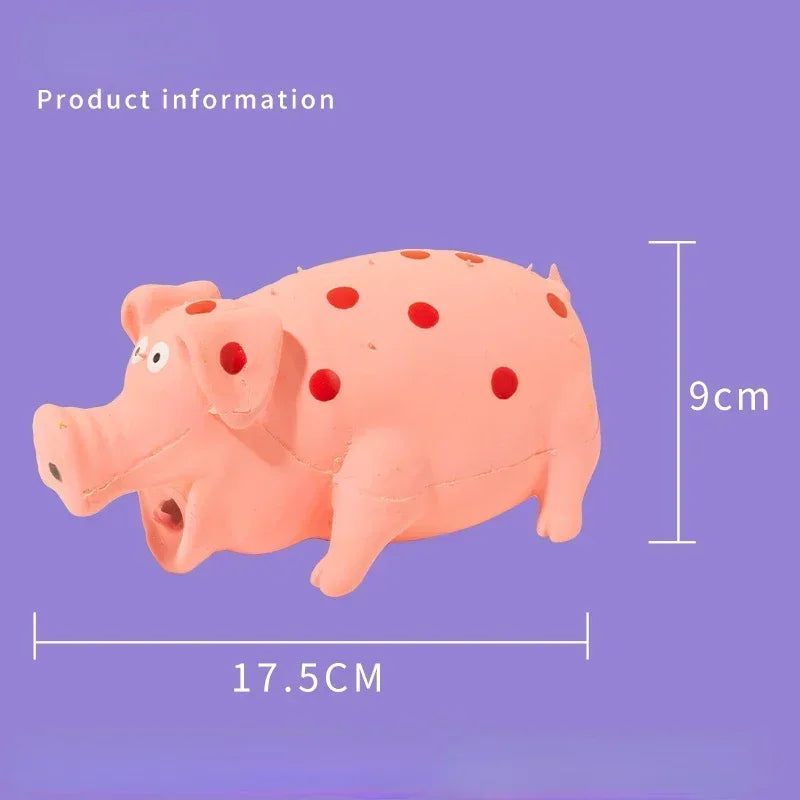 Squeaky Pig Dog Toy- Durable Rubber Pig Squeaker- Puppy Chew Toys Latex Interactive Cute Toy for Small Medium Large Dogs